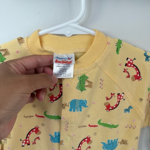 Snugabye Charming Yellow Animal Print Kids Footie - Picture 3 of 5